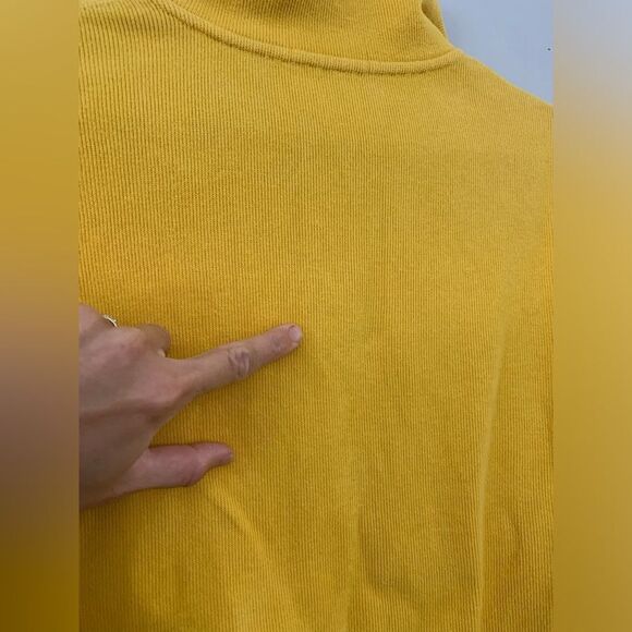 Polo Ralph Lauren Quarter Zip Sweater Long Sleeve Pullover Yellow Soft Size M - Picture 8 of 10
